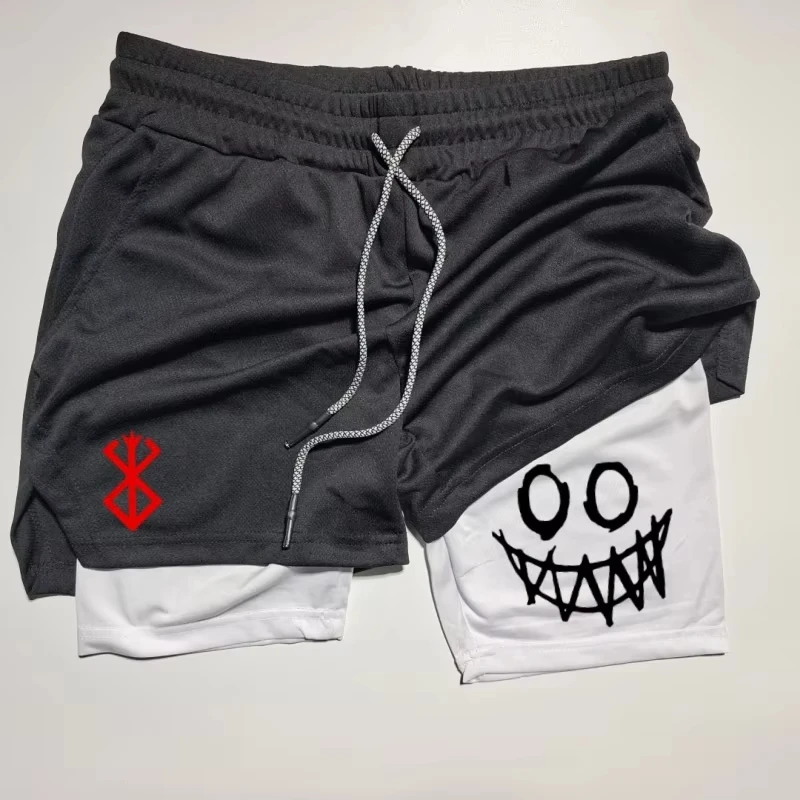

Men's 2-in-1 Double-layer Sports Shorts Running and Fitness Outdoor Shorts Quick Drying and Breathable Shorts with Unique Design