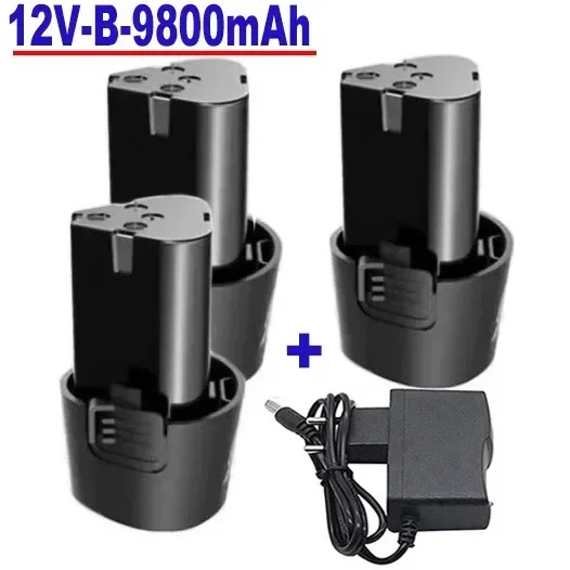 100% originální 12V 9800mAh typ B univerzální nabíjecí baterie pro elektrické nářadí, elektrický šroubovák, elektrickou vrtačku, lithium-iontová baterie - náhled 6