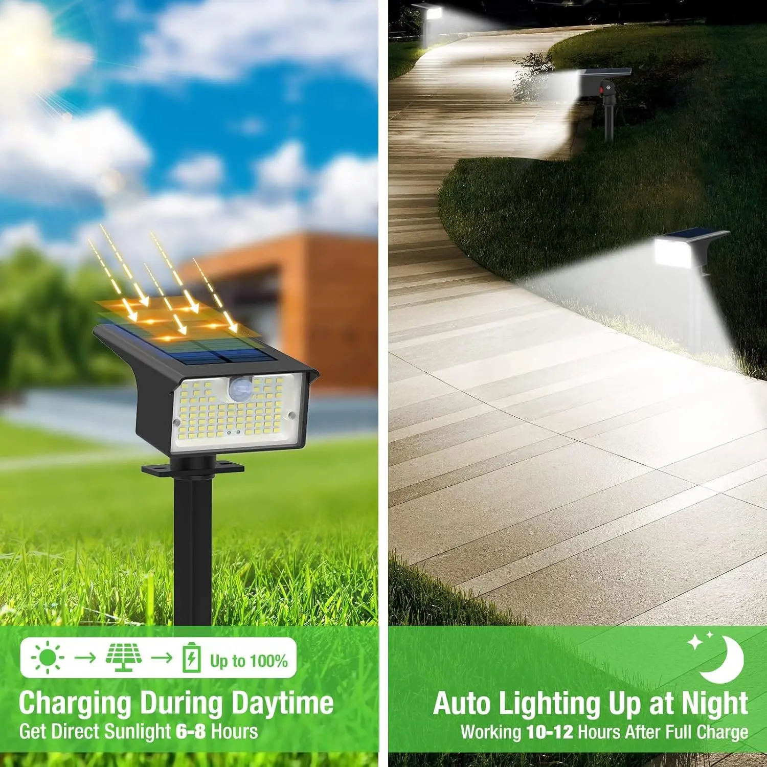 Solar Spot Lights Outdoor Motion Sensor, [62 LED]3 Modes Solar Landscape Spotlights Outdoor Waterproof,  for Yard Garden Patio