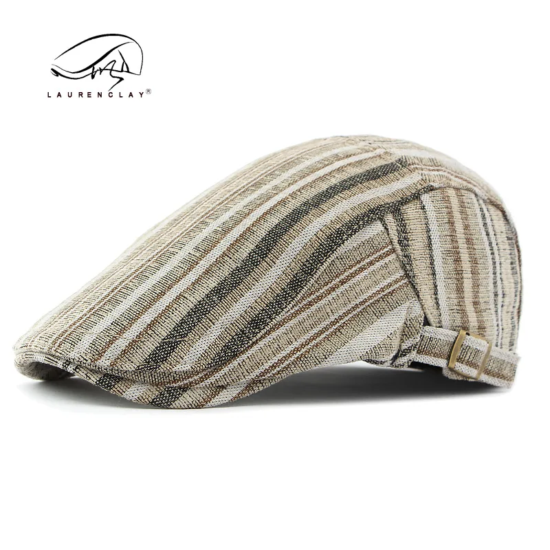 

Japanese niche retro striped beret female British fashion suede warm forward hat male casual cap tide