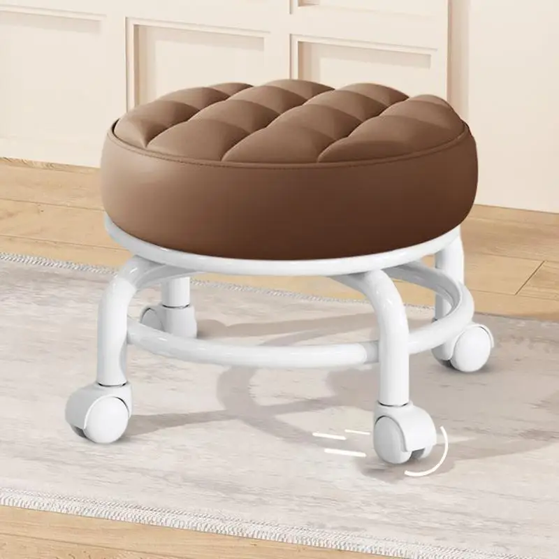 

Rotating Stool Chair 360 Degree Adjustable Round Rolling Stool With Wheels Rotatable Swivel Saddle Stool household bench For Bar