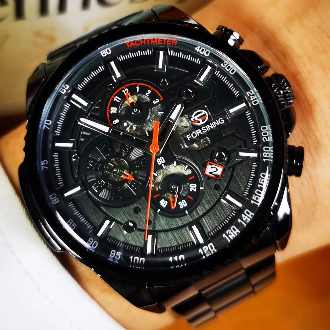 

Forsining Fashion Mens Watches Top Brand Luxury Skeleton Automatic Mechanical Watch for Men Stainless Steel Strap Wristwatches