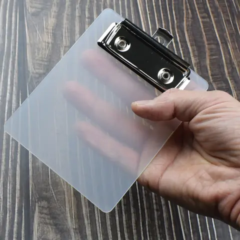 Mini presse-papiers Transparent, 1 pièce, petit organisateur de dossiers, bloc-notes, porte-papier, planche à Clip, papeterie fournitures scolaires et de bureau