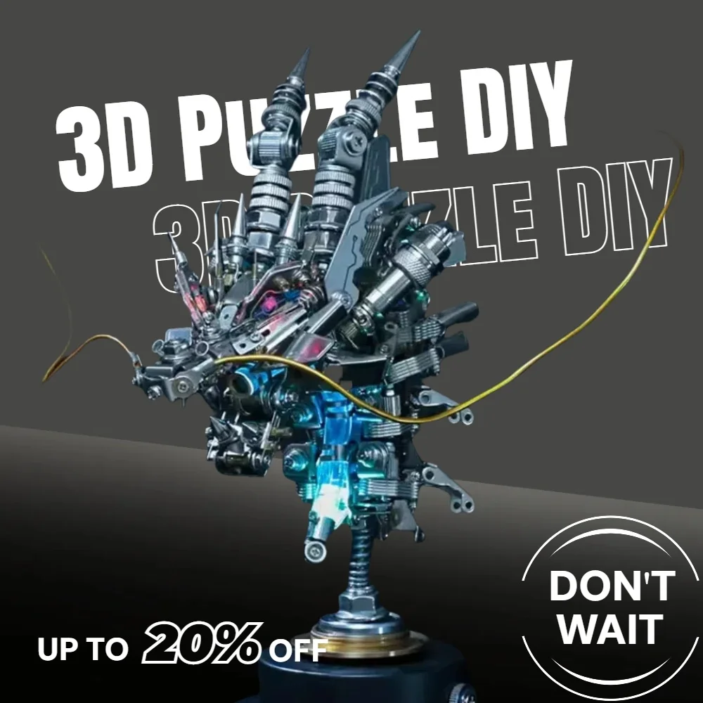 

791PCS Chinese zodiac dragon head metal 3D assembly model DIY handmade puzzle high difficulty precision toy gift