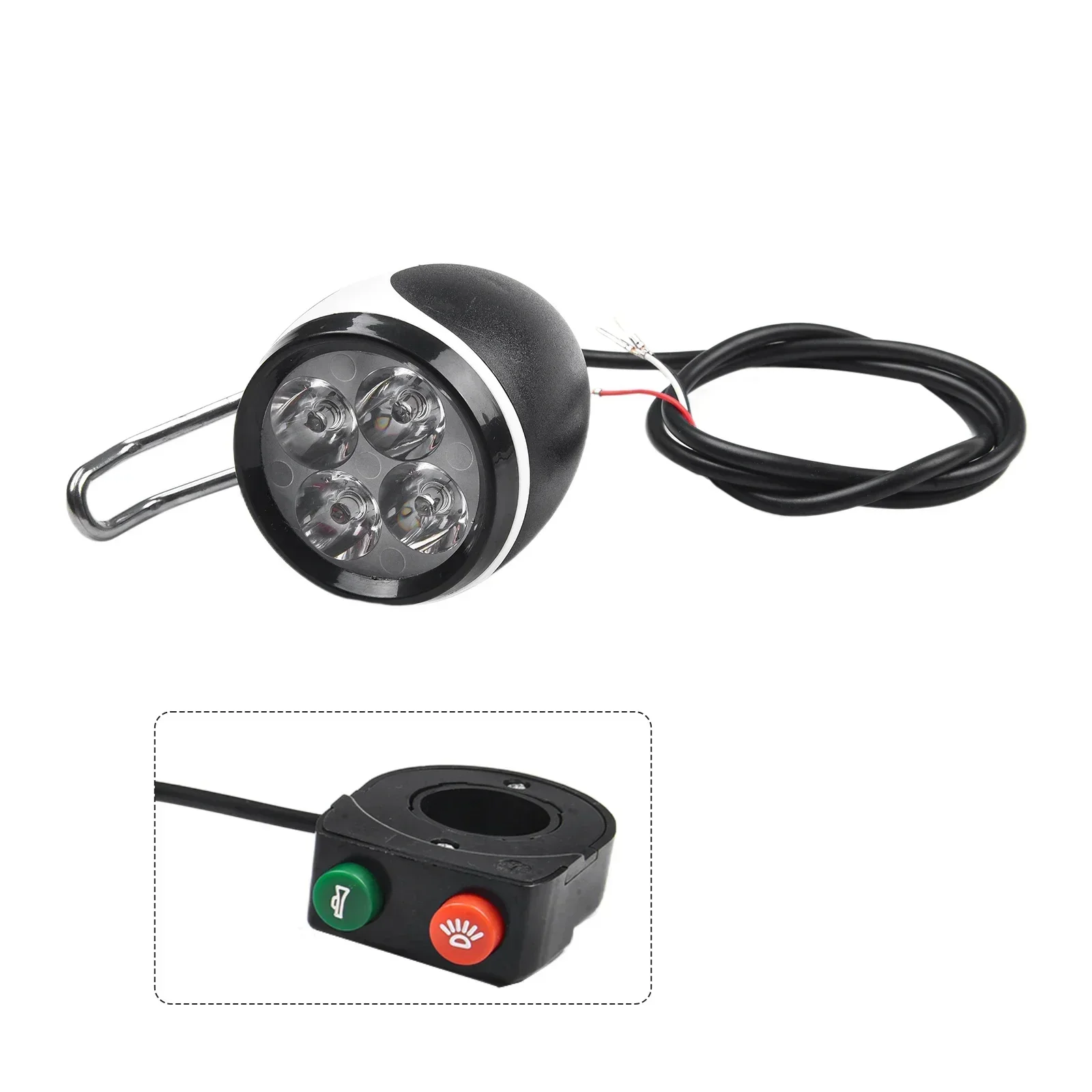 1280V Electric Scooter Electric Bicycle Front Lamp Light with Horn for Kugoo Efficient Lighting for Night Commutes