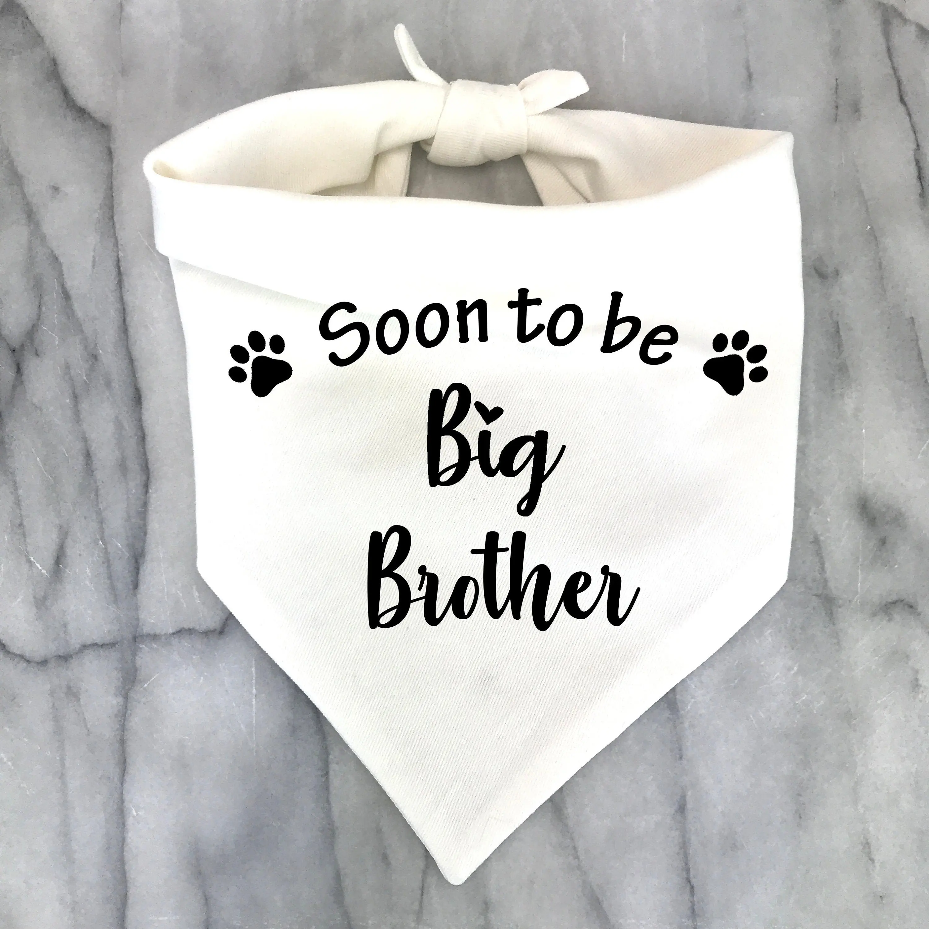 Presto To Be Big Sister Bro Dog Bandana annuncio di gravidanza foto doccia regalo Gender Reveal sciarpa bianca nera per animali domestici nuovo