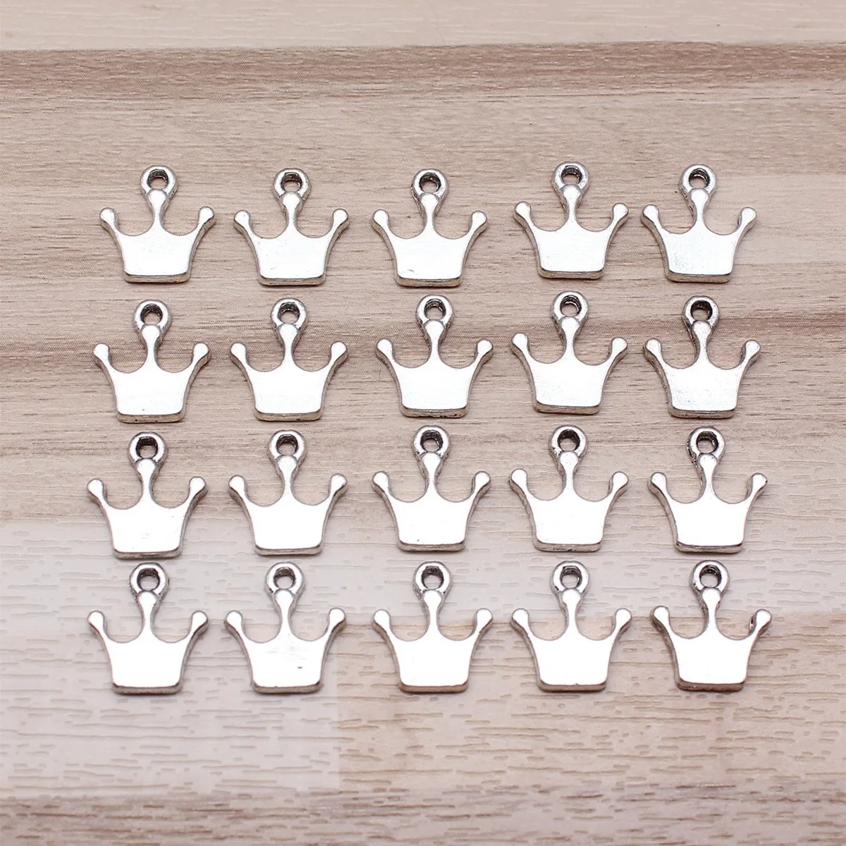 IFOCUS 20pcs/Lot Crown Charms For DIY Jewelry Making Zinc Alloy 11x13mm/0.43x0.51inch