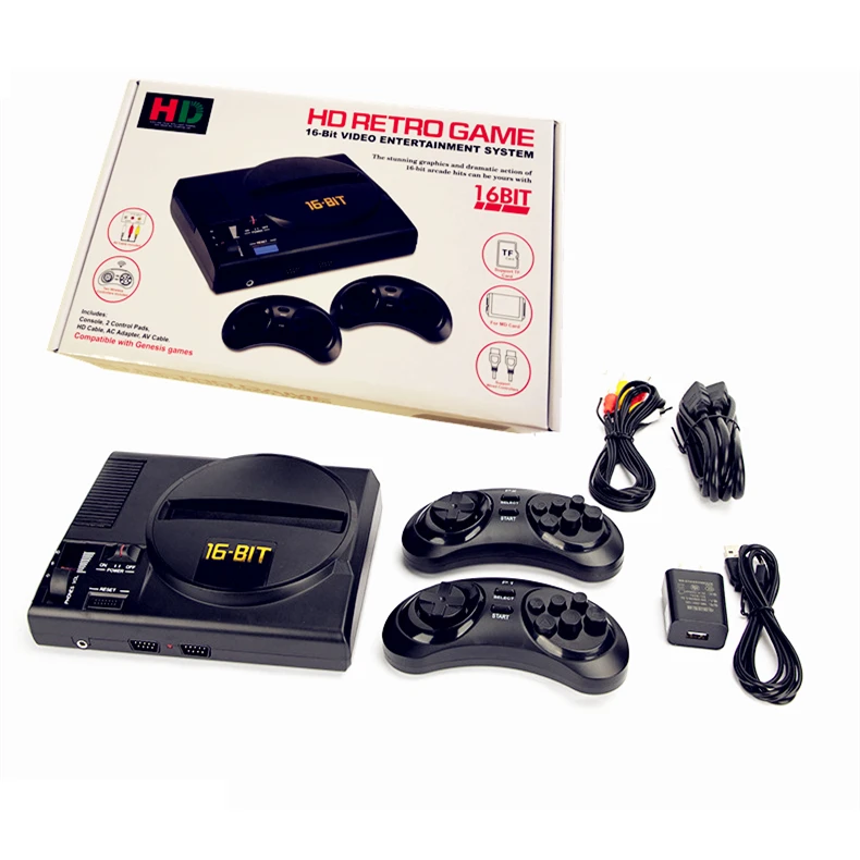 Retro Mini Mega Drive Clone Console with HD Output, Hardware-Based, Supports Micro TF Card & Original Sega Cartridges(no games)