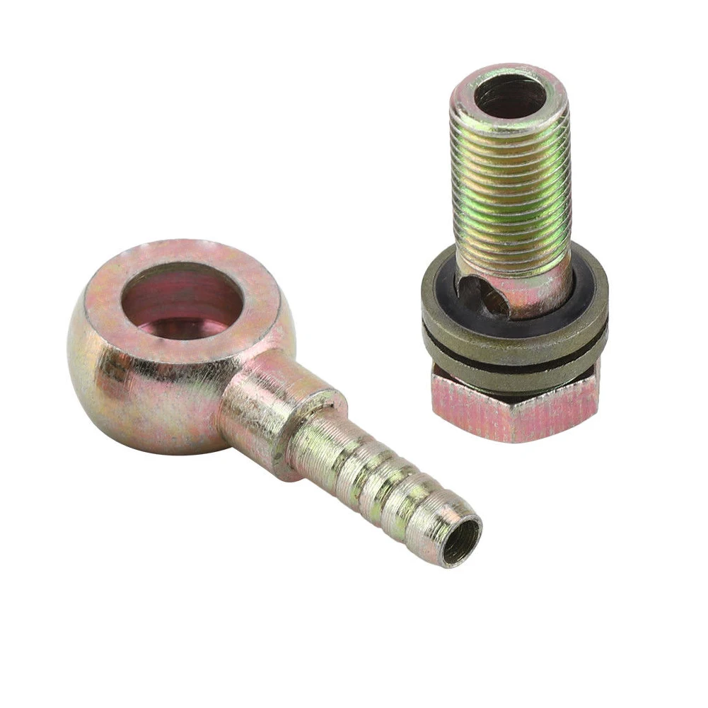 2Pcs/Set M12x1.25mm Motorcycle Refit Oil Cooler Fittings Plug 8mm Ball Head Adapter Steel Hollow Screw Connector Interface