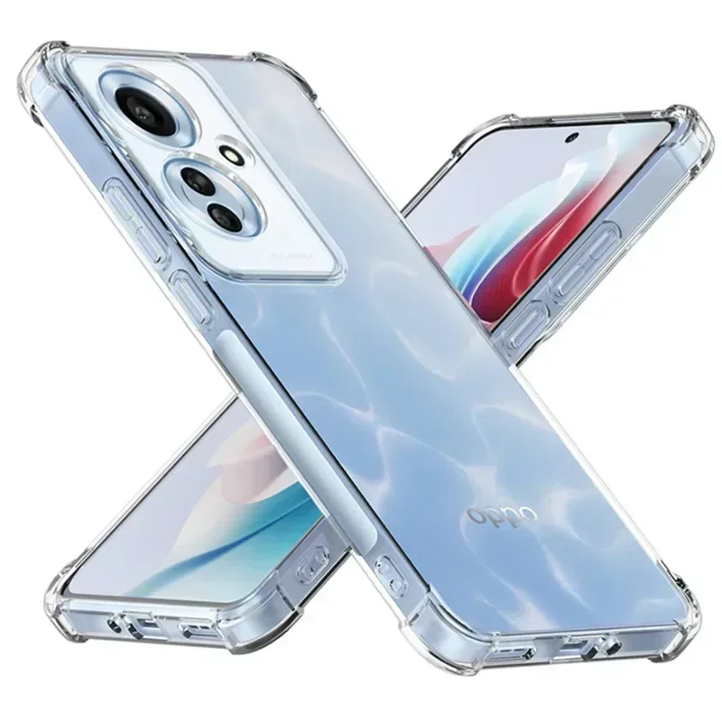 Four-Corners Shockproof TPU Case for OPPO Reno 12 11F 5G Reno11 8T 8 Pro Lite Protective Cover Clear Capa Fundas Coque