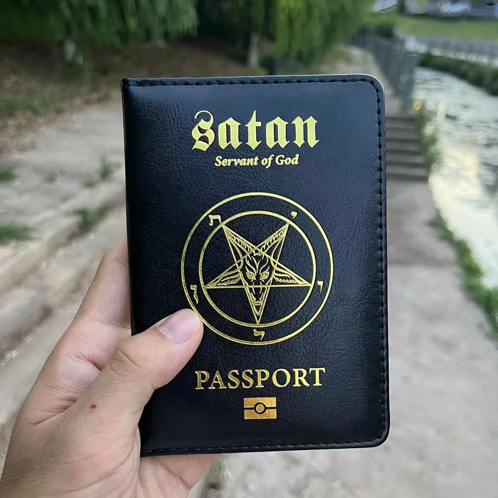 Ziege Baphomet Reisepasshülle Reisepasshülle Ziegenkopf Hexerei Hülle auf dem Reisepass – Detail 3