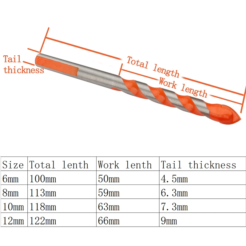 cemented carbide multifunctional Ceramic Triangle drill bits set Multi Purpose Construction Tile