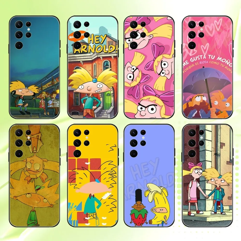 

Hey Arnold Helga Phone Case For Samsung S 25,24,23,22,30,21,10,9,Ultra,Plus,Lite,FE,4,5G Black Soft Case