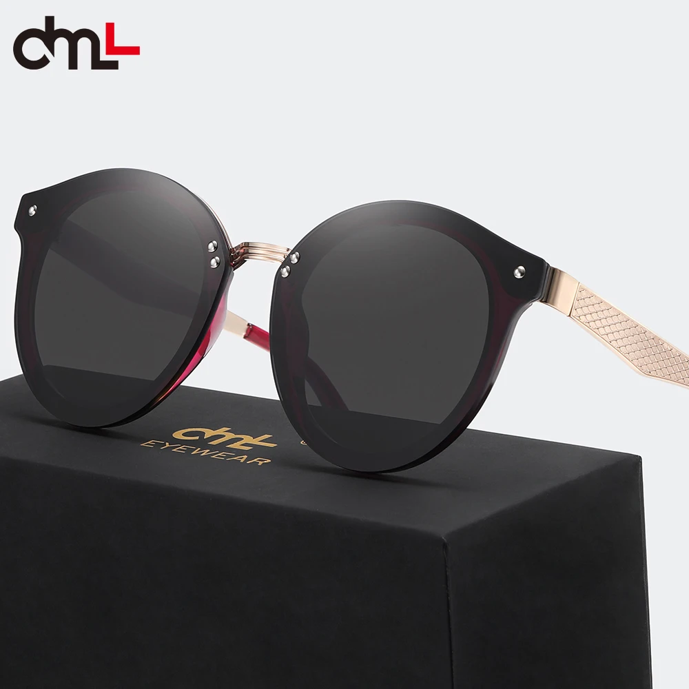 

DML Fashion Brand Women's Sunglasses Oval Metal Frame Men's Sunglasses UV400 HD Lens With Box