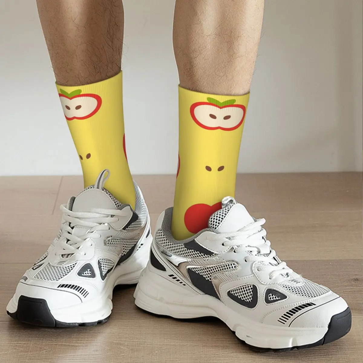 Cartoon Apple Pattern Socks Harajuku High Quality Stockings All Season Long Socks for Unisex Valentine's Day Gifts