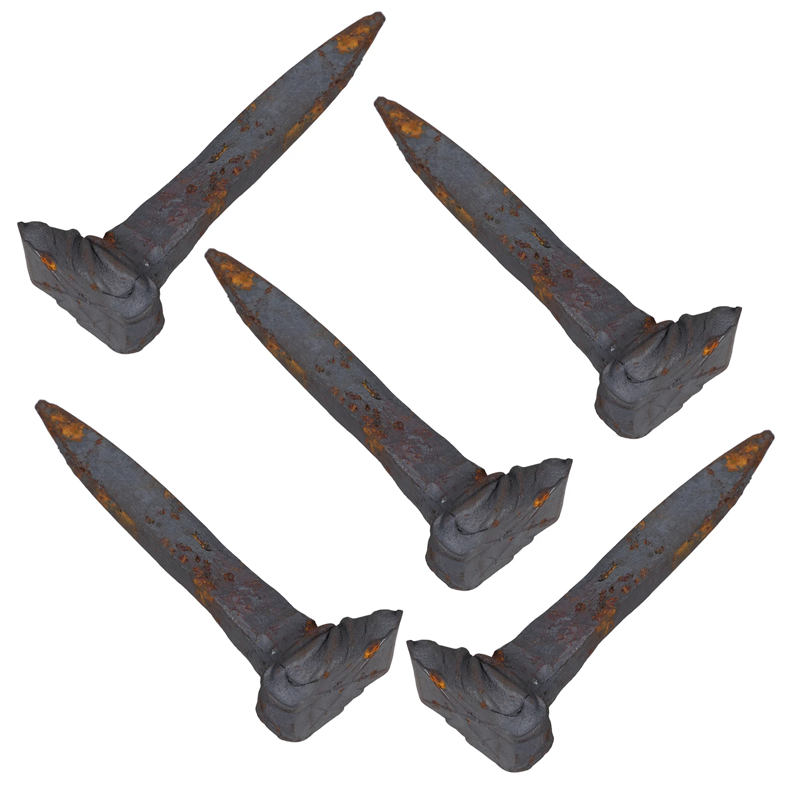 

6pcs Black Iron Railroad Spikes Decorative Replacement Rail Tie Hardware Secure Tracks Furniture Durability Versatile