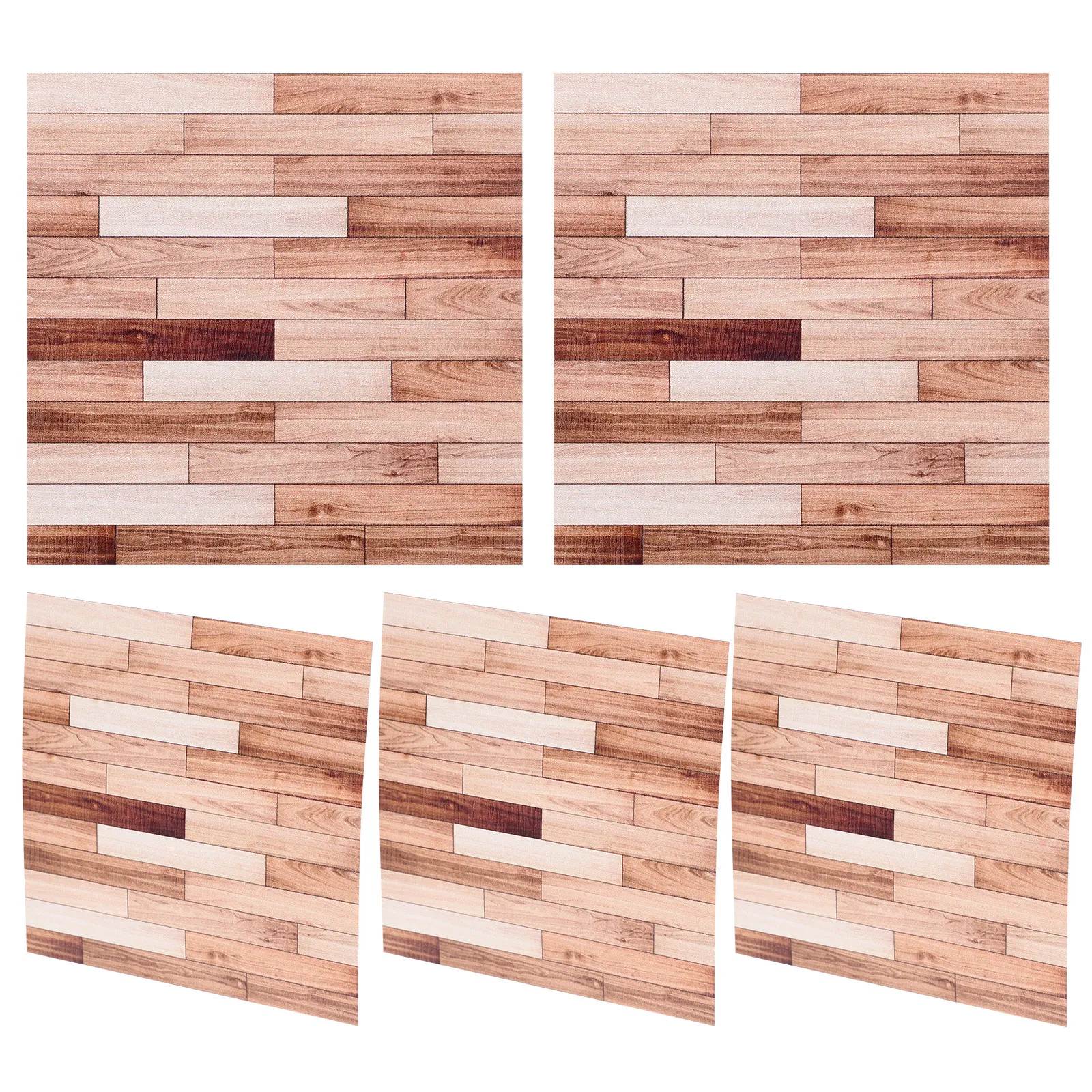 

5Pcs Self-Adhesive Wood Grain Floor Paper Stickers for 1:12 Scale Mini House DIY Decor Realistic Texture Miniature Flooring