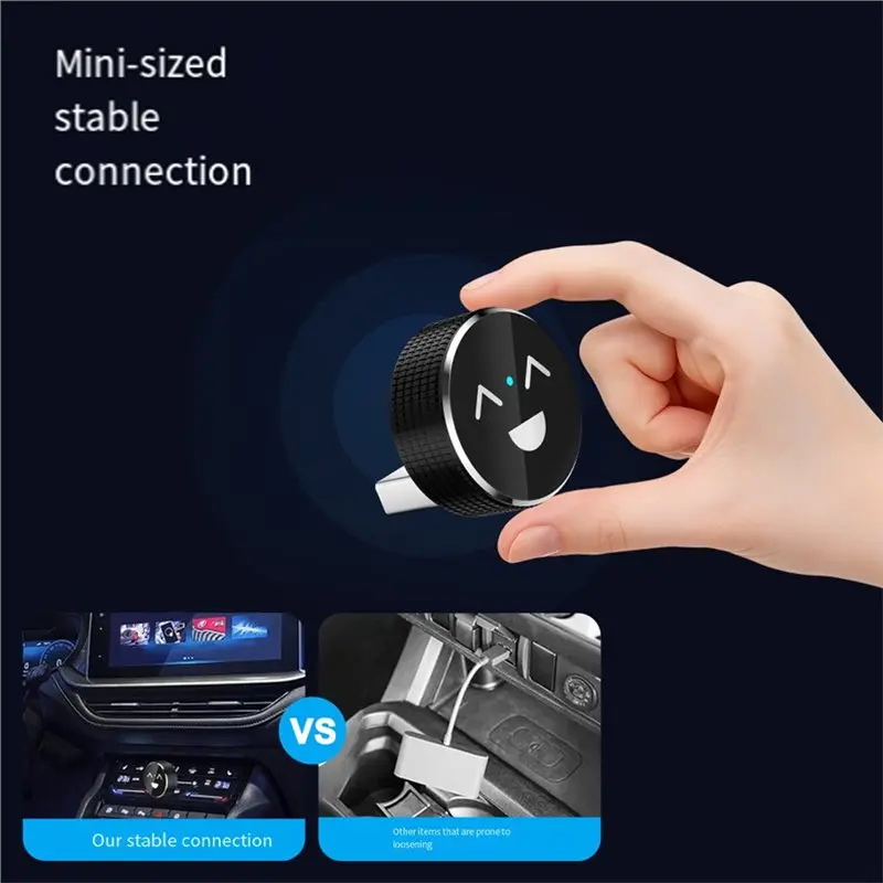 

Беспроводной адаптер A02Q для CarPlay 2-в-1: AI-бокс для CarPlay и Android Auto, преобразователь проводного подключения в беспроводной