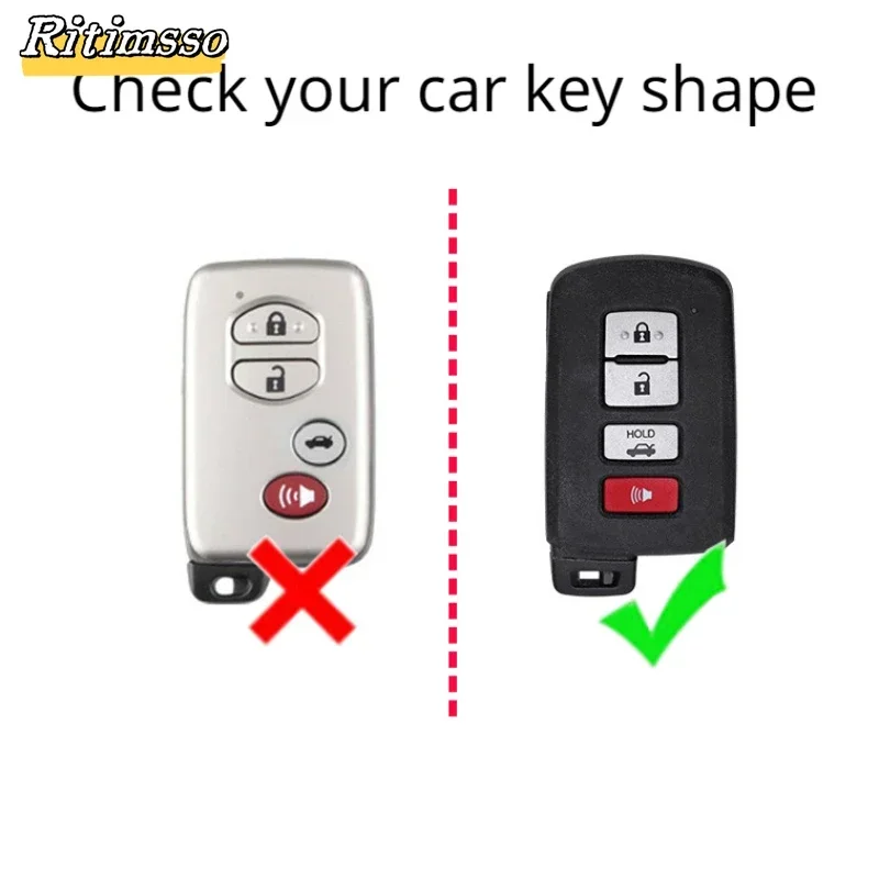 4 Buttons Car Key Case Cover for Toyota Camry Corolla RAV4 Highlander Avalon 2015 - 2017 Protector Smart Control Shell Holder