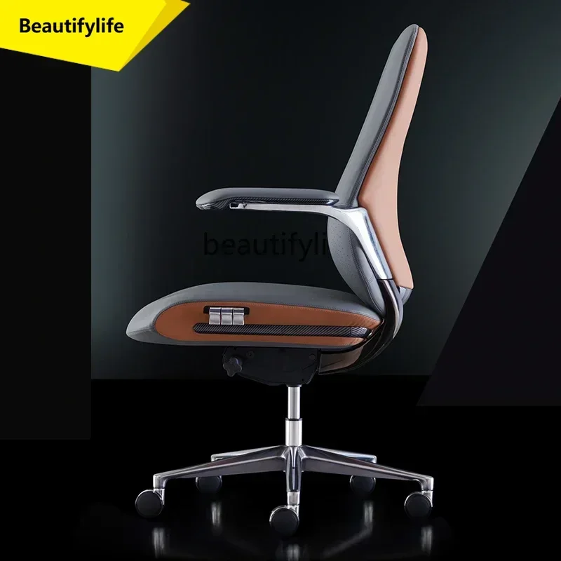 

Q181 Italian style, leather office, study, computer, comfortable boss chair, president swivel chair can lie down