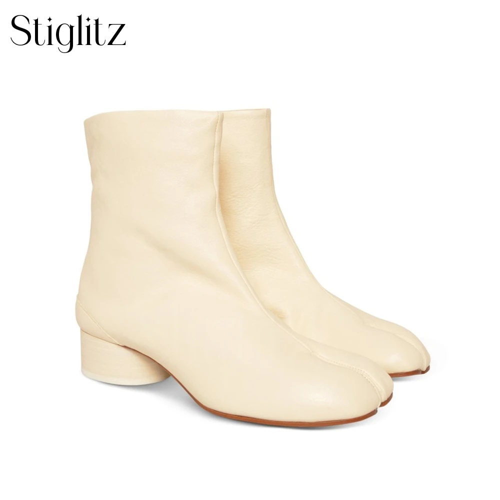 Stivaletti Tabi con tacco basso da 3cm per uomo stivaletti con punta divisa in pelle multicolore personalizzabili fibbia in metallo novità Slip on