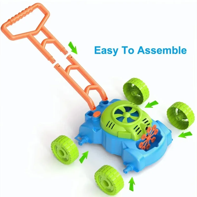 Electric Bubble Cart Toy Outdoor Family Games Bubbles Maker Automatic Lawn Mower Bubble Machine With Music For Kids