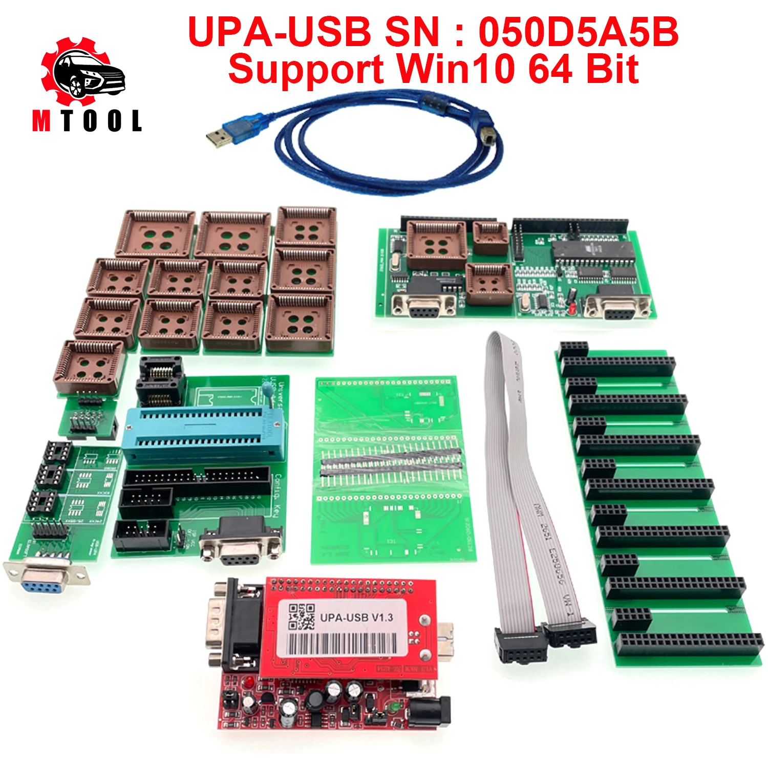 

UPA-USB ECU Chip Tunning Tool V1.3 Main Unit and Full Adapters with NEC Functions SN : 050D5A5B UPA USB Programmer