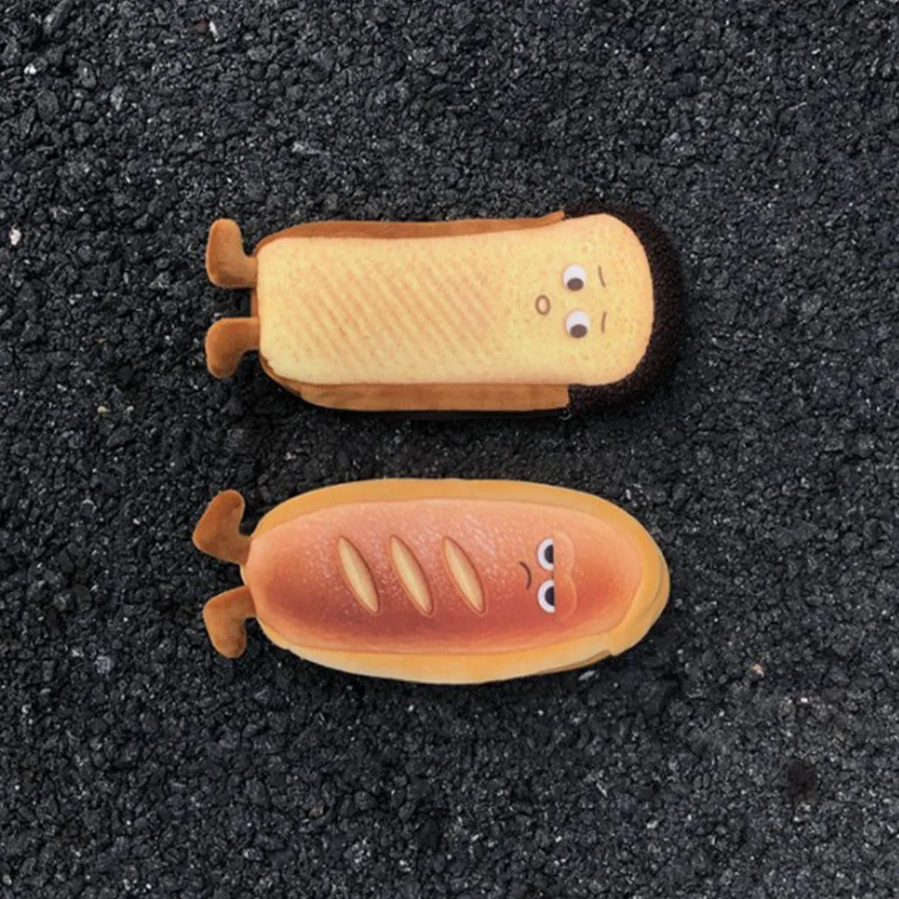 

Cartoon Toast Pen Bag Bread Cute Pencil Case Kawaii Large Light Brown Composite Nylon Pouch Zipper School Supplies Student Gift