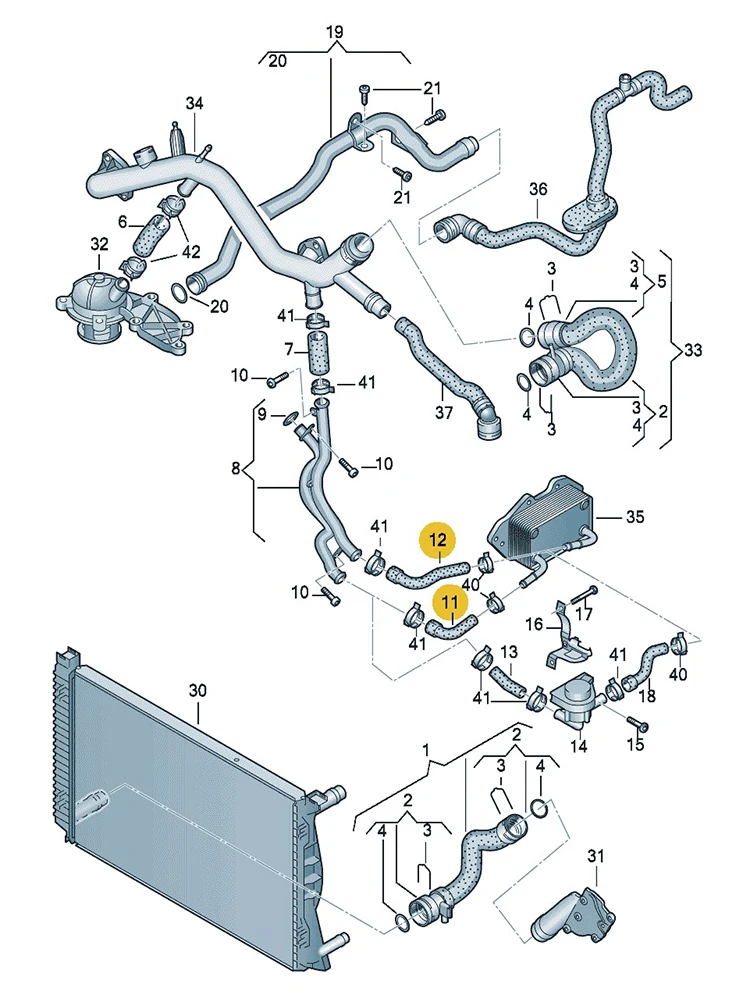 BOICY wąż olejowy wąż chłodnicy oleju do Audi A4/S4 A5/S5 A6/S6 A8/S8 Q5 Q7 Touareg 06 e121082c 06 e121058e