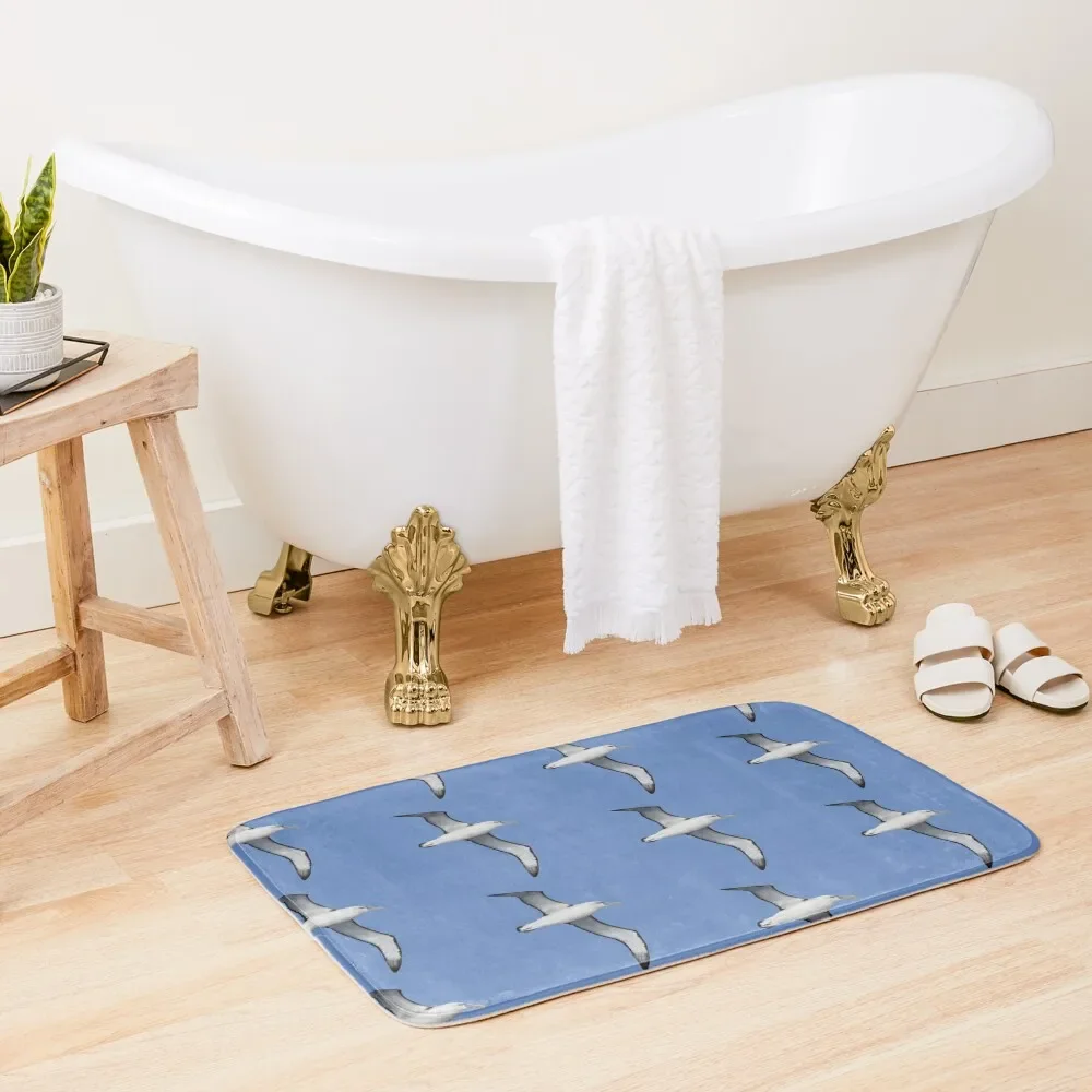 

Shy Albatross Seabird Painting Bath Mat Carpet Bathroom Bathtub Anti Slip Entrance Door Mat