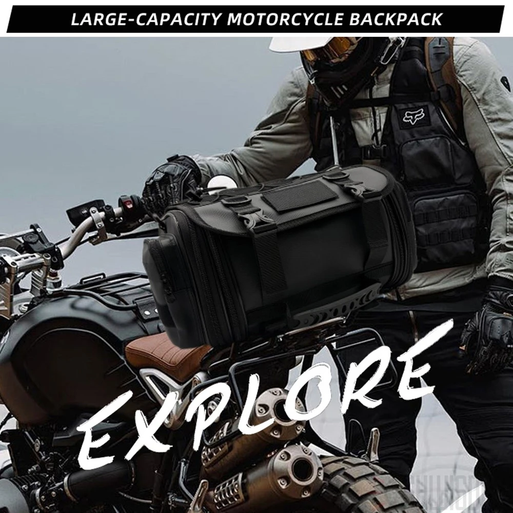 

Motorcycle Tail Bag Waterproof Expandable Back Seat Saddle Bag Luggage Pannier Motorcycle Accessories Rider Backpack