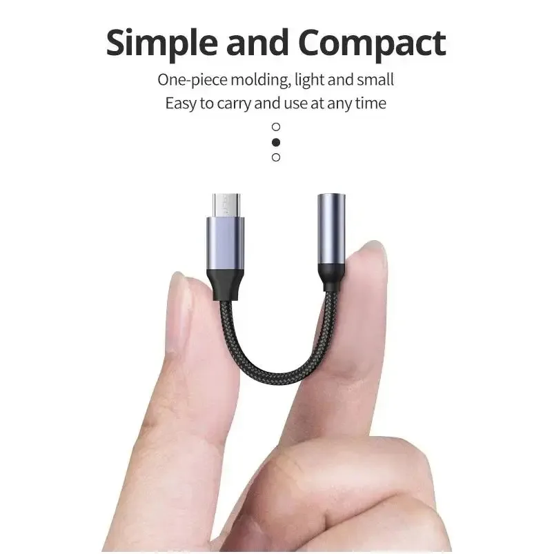 KEBIDU Type C To 3.5mm Audio Adapter For Wired Headphone USB C To 3.5mm Earphones Audio Cable Connector Adapter Plug and Play