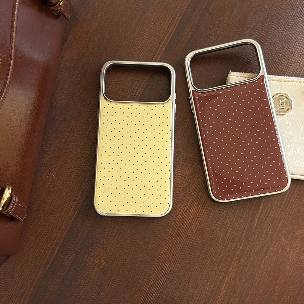 Koreanische INS Polka-Dot-Muster, galvanisierte Silber-Handyhülle für iPhone 17 Promax 18 13 14 15 16 Pro Max, stoßfeste Schutzhülle Funda – Detail 7