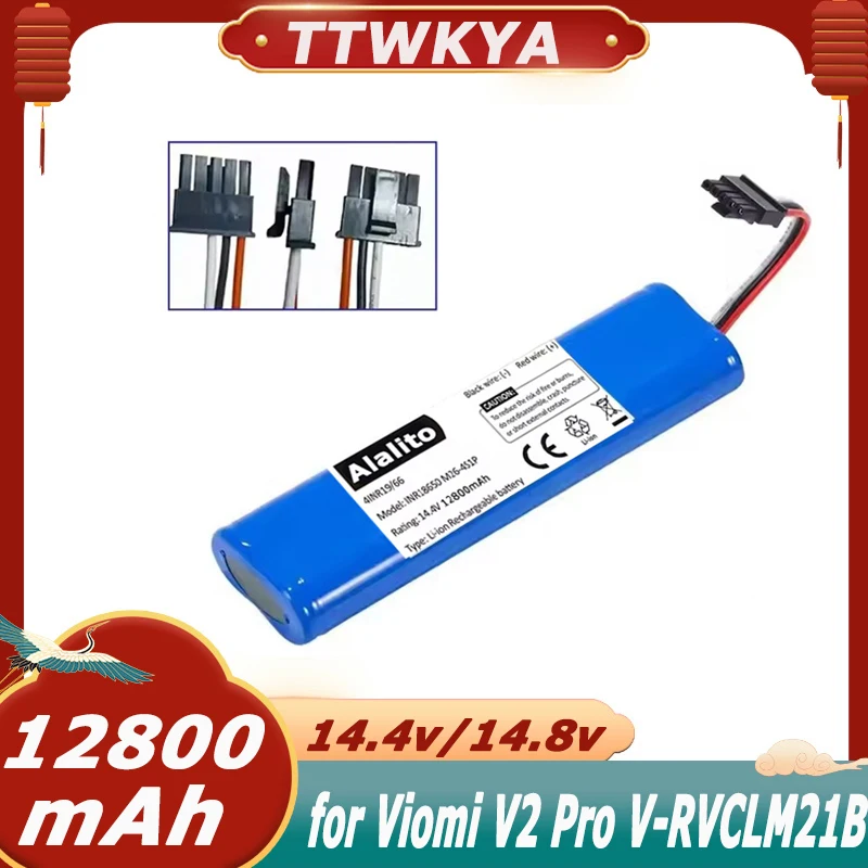 14,4 В 12800 мАч для Viomi V2 pro V-RVCLM21B и Mi Vacuum Mop-P STYJ02YM Сменный аккумулятор для робота-пылесоса