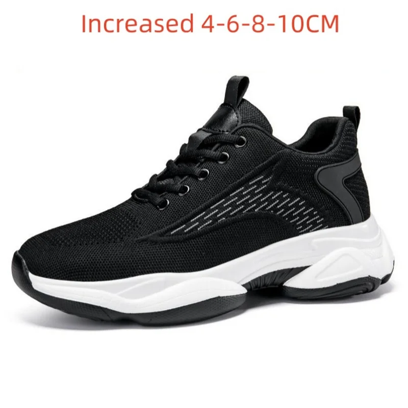 Sneakers Men Elevator Height Increasing Shoes for Man Insoles 4/6/8/10CM Hidden Heels Sports Inner Heightening Shoes