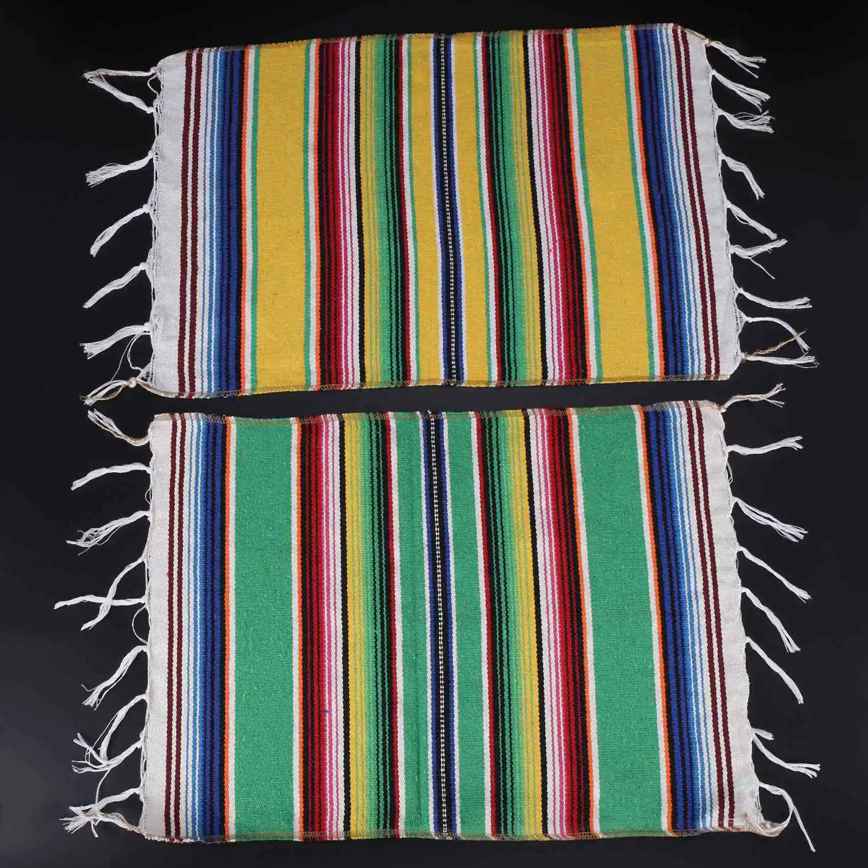 ABMS-2X Mexican Table Place Mats,Mexican Assorted Placemats Mexican Party Wedding, Fringe Blanket Table Runner 12 X 16 Inch - view 4