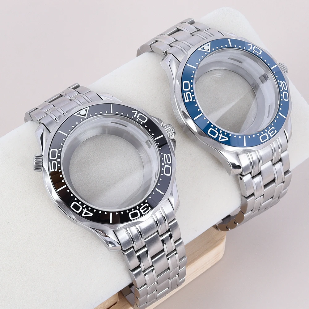 

41mm NH35 Watch Case and Bracelet Sapphire For Seamaster 300 NH35 NH36 NH38/34 Movement 31mm Dial Watch Accessories Repair Parts