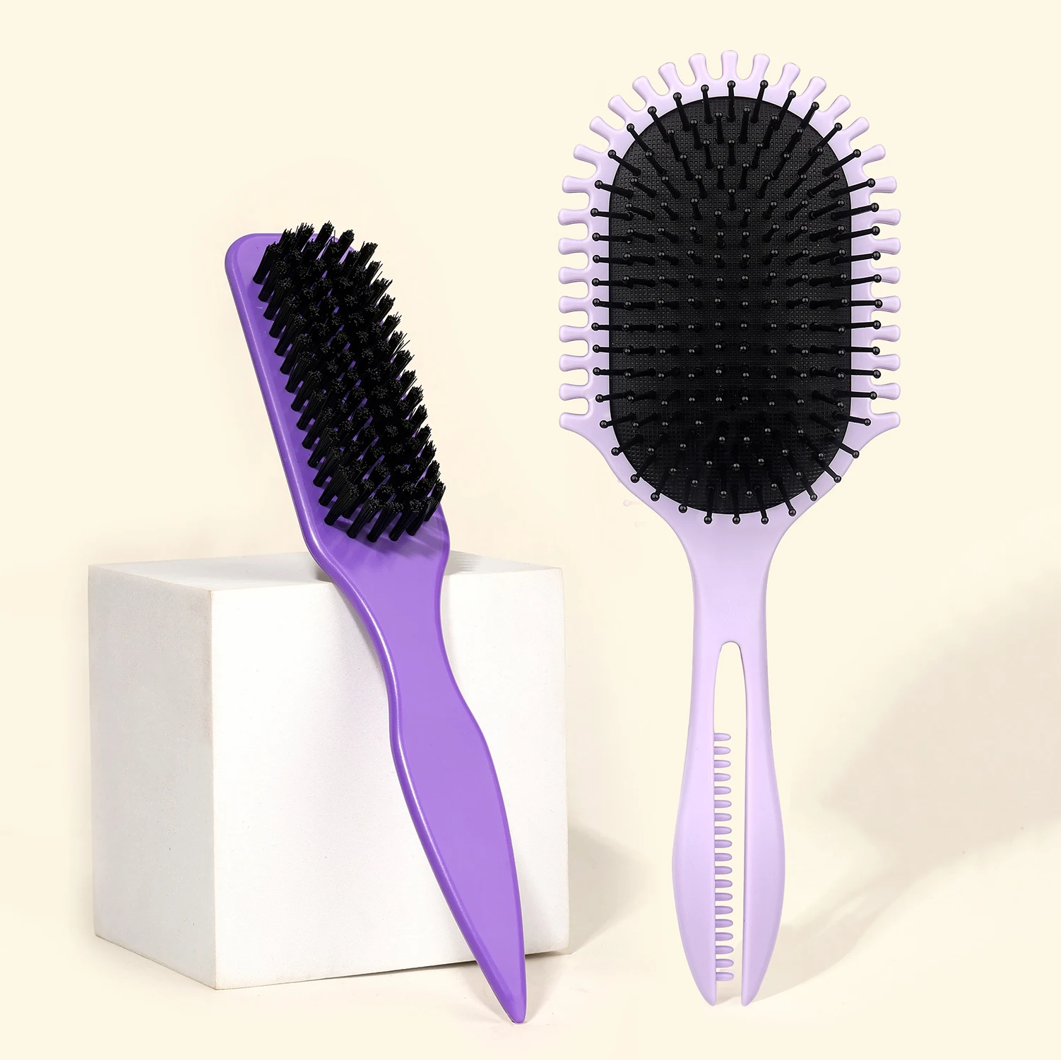 

2pcs hair comb set, edge control styling kit for reverse combing, combing, and smoothing - suitable for curls and straight hair