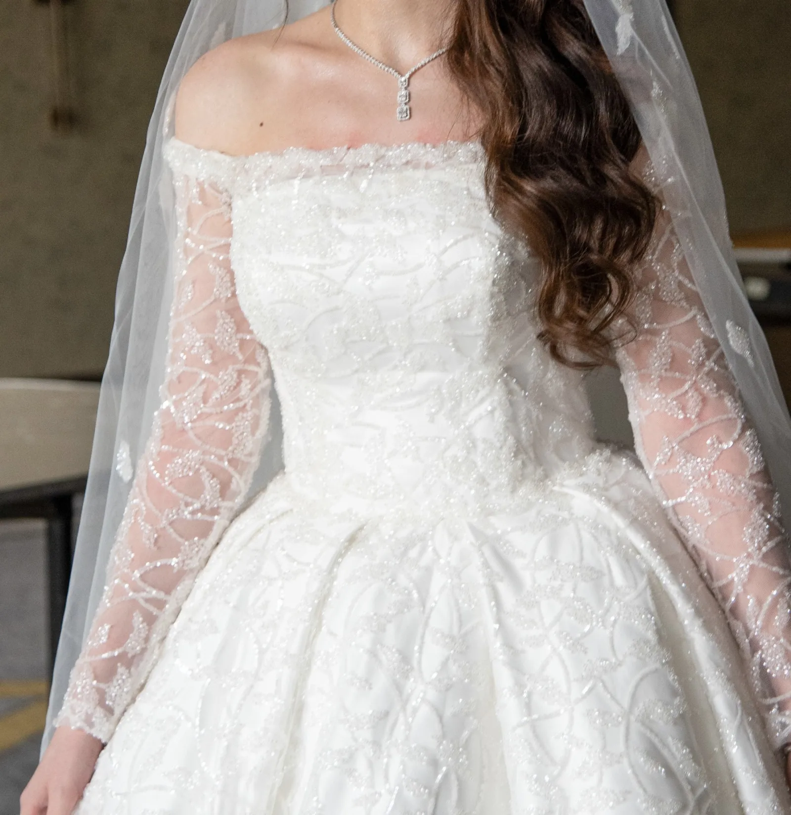 Sukienka damska na zamówienie, elegancka, biała, z gładką spódnicą, długimi rękawami, satyną, koronką i cekinami, Vestido De Novia, rok 2026.