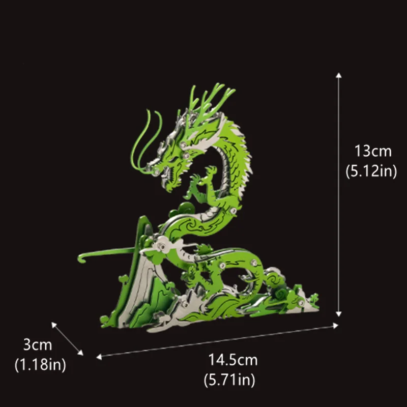 لعبة ألغاز معدنية ثلاثية الأبعاد للتنين الصيني من MOKR للأطفال، نموذج مصنوع يدويًا لعيد الميلاد ورأس السنة الجديدة، هدية للتعليم والتدريب