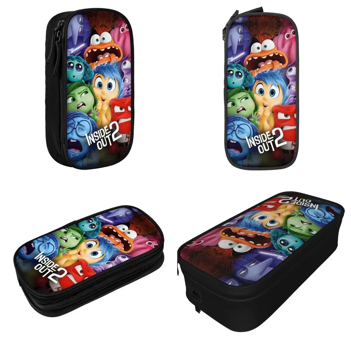 Emotions Inside Out 2 Cartoon 2024 Movie Pencil Case Double Layer Large-capacity Office Accessories  Bag Gift