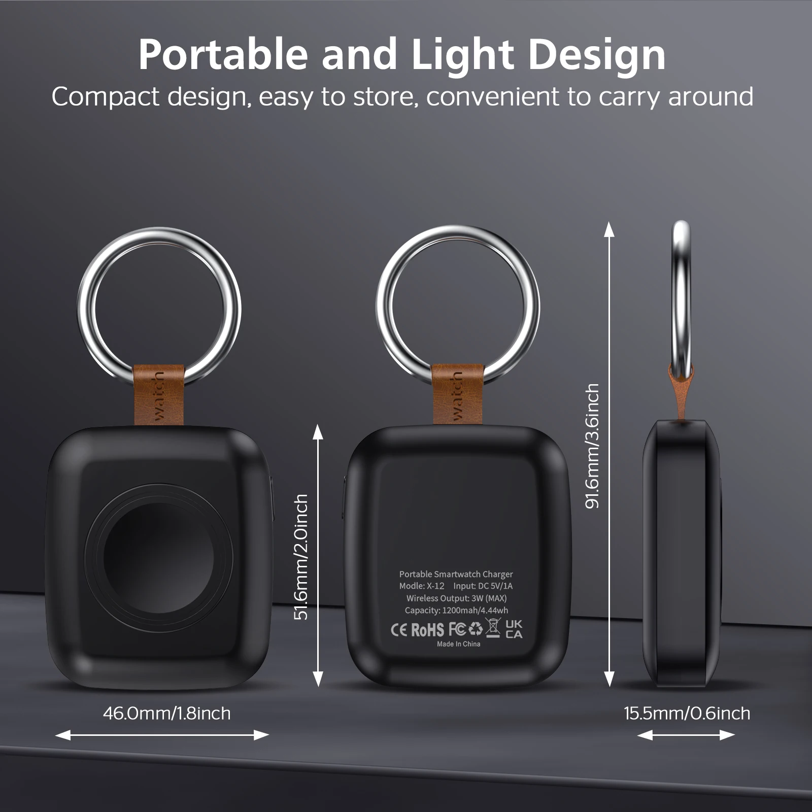 Portable Wireless Watch Charger Type C 8pin Two interfaces For Apple Watch S9 8 7 6 5 4 3 2 1 SE Ultra