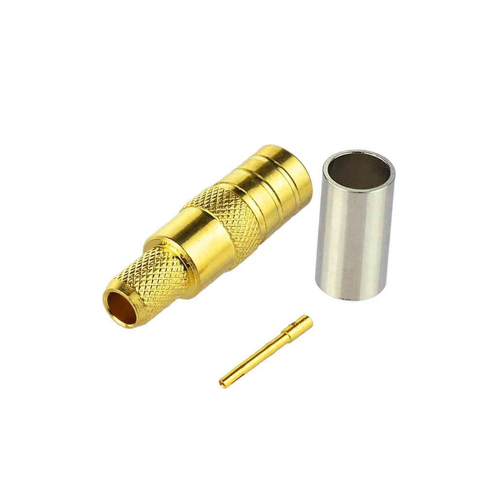 Superbat-SMB Crimp Masculino Reta RF Conector Coaxial, Cabo LMR195, RG58, RG400