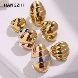 HANGZHI Punk Large Rings Wide Geometric Chunky Gold Color Hip Hop Y2K Statement Heavy Vintage Jewelry for Women Men New
