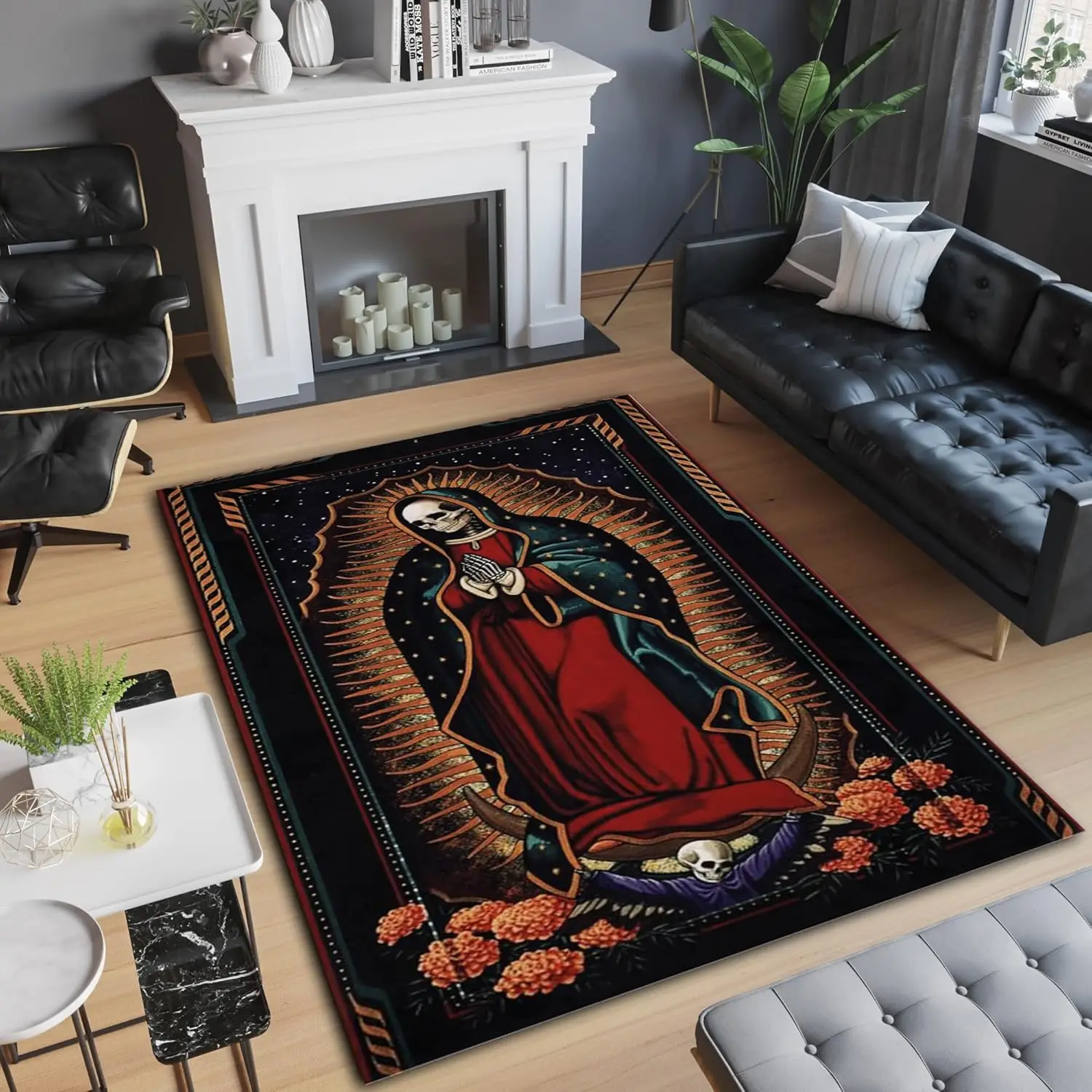 

Ковер Санта-Муэрте, Дизайн Черепа, Ковер Сахарного Черепа, Оккультное Искусство, Ковер Ведьмы Волшебника, Викканский Ковер, Языческий Декор, Декор Комнаты, Подарок