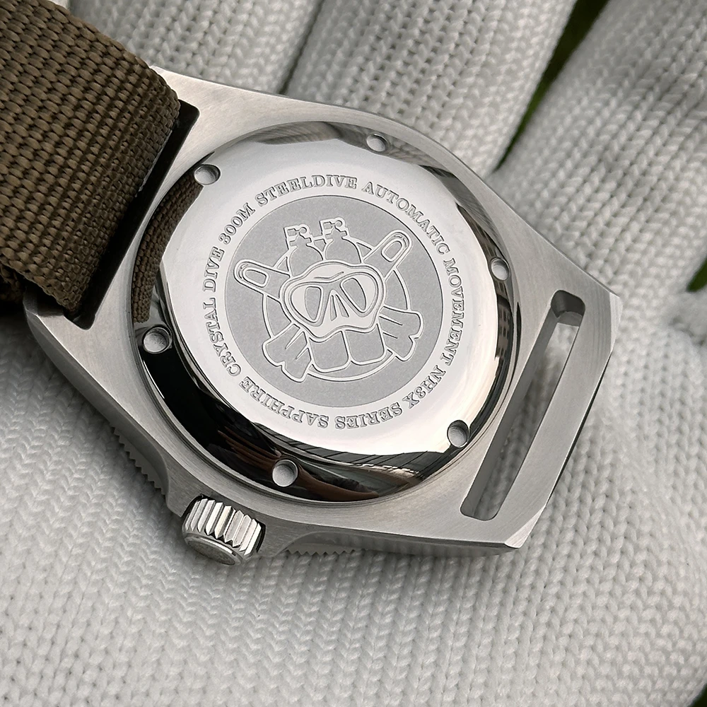 ساعة STEELDIVE للرجال بتوقيت جرينتش 41 ملم ساعة يد ميكانيكية أوتوماتيكية عسكرية 30ATM مقاومة للماء BGW-9 ياقوت مضيء NH34