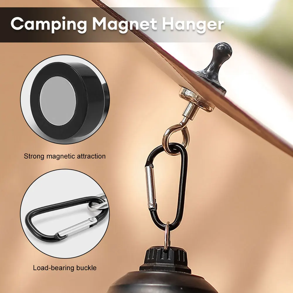 Magnetic Hooks for Canopy Magnet Clip Hanger with Carabiner for Camping Heavy Duty Earth Magnets Tents Swivel Snap