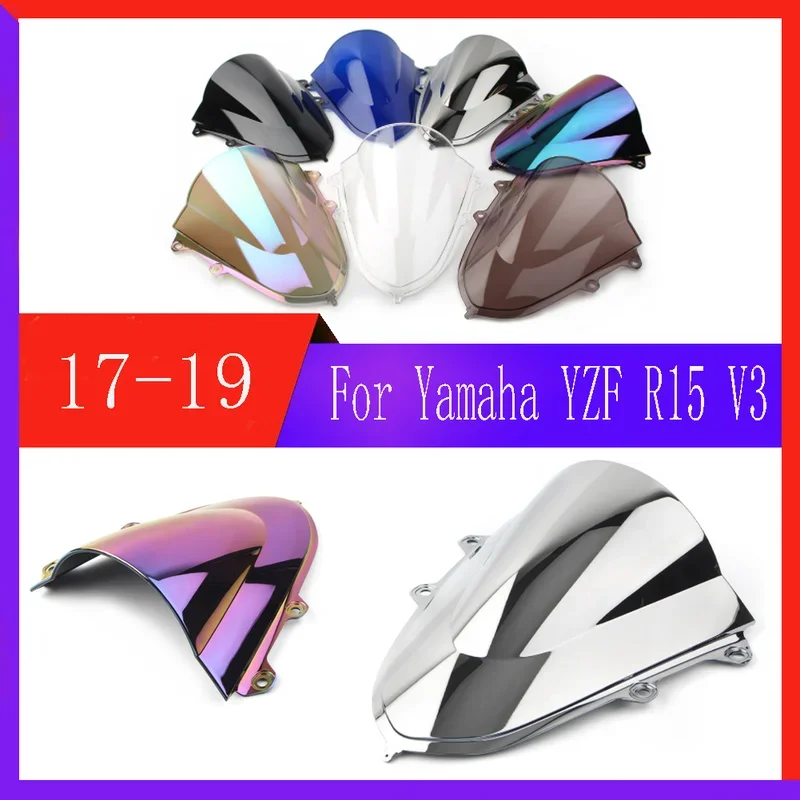 

Suitable for Yamaha motorcycle YZF-R15 V3 2017 2018 2019 2020 double-layer bubble windshield accessories fairing guide plate
