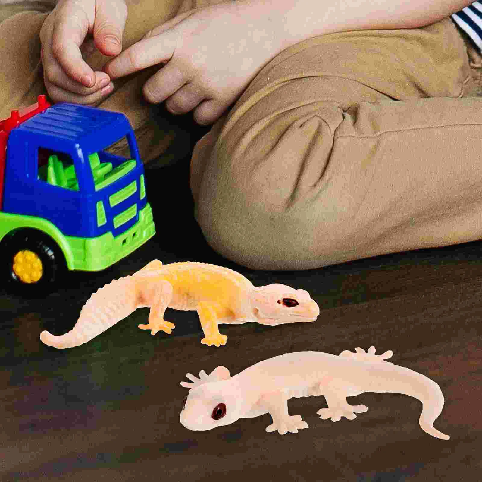 4pcs Mini Gecko Figures Realistic Reptile Gecko Figurines Educational Prop Cognitive Gecko Models Simulation Gecko Figurine