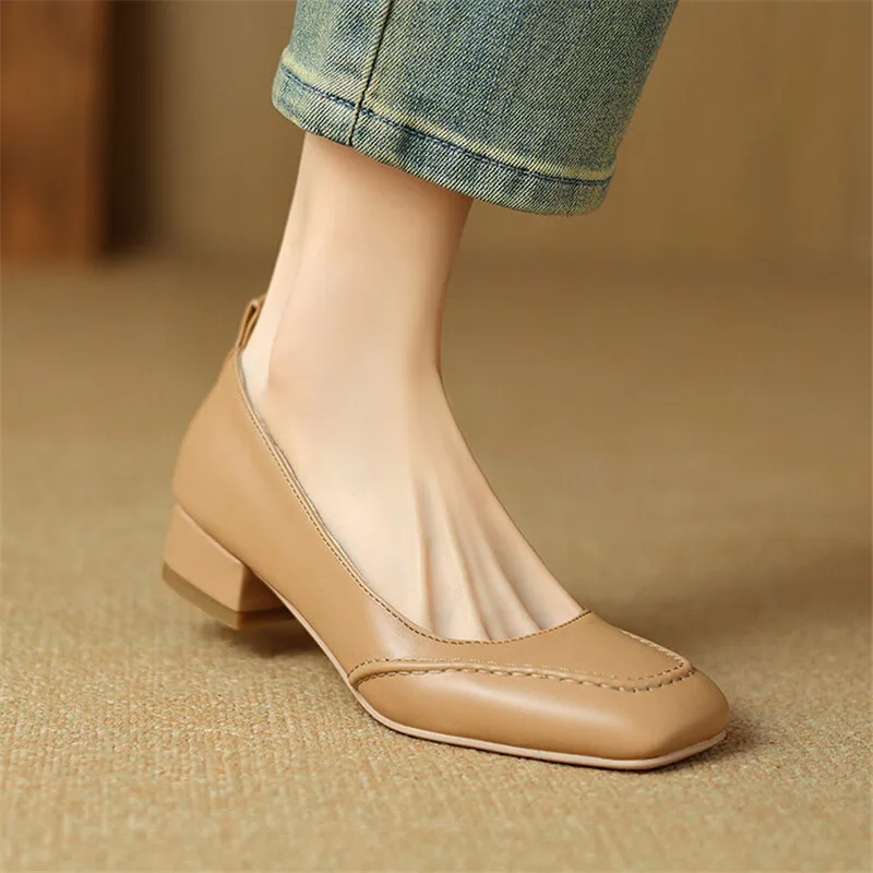 New Summer Autumn Women Shoes Casual Shoes for Women Square Toe Low Heels Ladies Shoes Zapatos Mujer Large Size Women Pumps